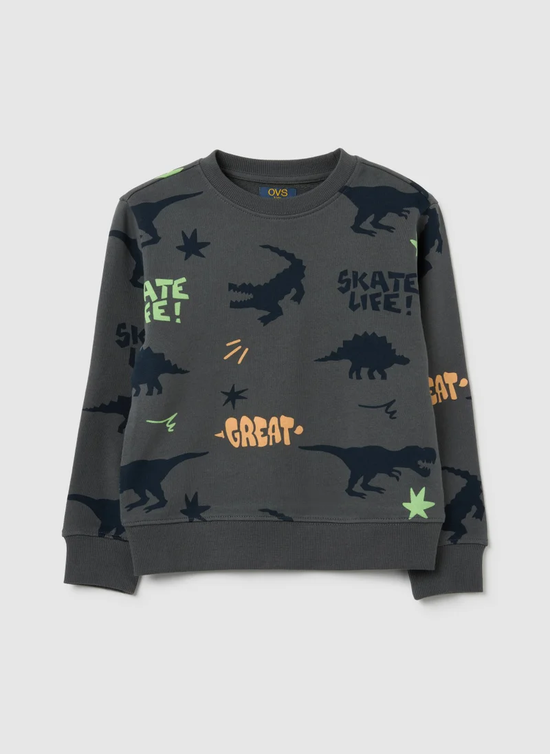 Ovs OVS Grey Regular Fit Children'S Sweatshirt In Pure Cotton